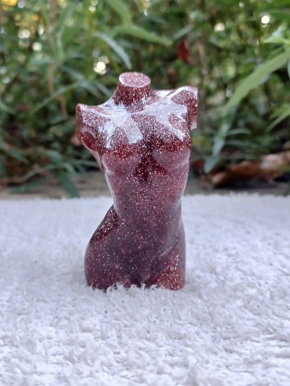 Purple Glitter Resin Torso Figurine